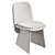 Baxter JODIE Chair in Blue and White Nubuck 3D model small image 2
