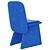 Baxter JODIE Chair in Blue and White Nubuck 3D model small image 4
