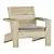 Larnaca Teak Outdoor Deck Chair 3D model small image 4