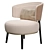 Elegant Lucerne Wingback Armchair 3D model small image 1