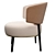 Elegant Lucerne Wingback Armchair 3D model small image 2