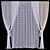 White Chiffon Curtain with LED Garland 3D model small image 2