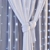 White Chiffon Curtain with LED Garland 3D model small image 3