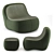 Modern Dino Armchair Set 3D model small image 2