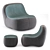 Modern Dino Armchair Set 3D model small image 3