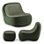 Modern Dino Armchair Set 3D model small image 7