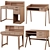 Kids Desk Set Oslo White 3D model small image 6