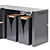 Outdoor Kitchen with Carbon Steel Doors 3D model small image 3