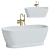 Luxury Marlborough Stone Bath 1500mm 3D model small image 1