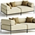 Modern 2-Seater Fabric Sofa 3D model small image 1