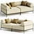 Modern 2-Seater Fabric Sofa 3D model small image 2