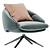 Leonor Swivel Lounge Chair 3D model small image 1