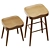 Ash Wood Stool Set 3D model small image 3