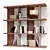 Walnut & Black Steel Shelf 3D model small image 2