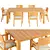 Premium KOS Outdoor Dining Set 3D model small image 2