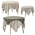 Linen Tablecloth Set with Accessories 3D model small image 3