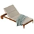 Elegant Teak Sun Lounger with Casters 3D model small image 3