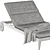 Elegant Teak Sun Lounger with Casters 3D model small image 5