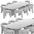 Modern Anise Dining Set Moon 3D model small image 4