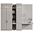 Sleek Wardrobe Storage Solution 3D model small image 3