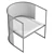 Bauhaus-Inspired Steel Easy Chair 3D model small image 6