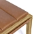 Aura Leather Bench, Mid-Century Style 3D model small image 3