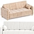 Brent Velvet Stone Sofa 3D model small image 2