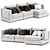 Stylish Layla Sofa with Chaise 3D model small image 1