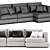 Stylish Layla Sofa with Chaise 3D model small image 3