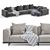 Arflex Modern Sectional Sofa Set 3D model small image 2