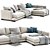 Modern Italian Chaise Longue Sofa 3D model small image 2