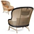 Luxury Rattan and Leather Armchair 3D model small image 2