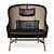 Luxury Rattan and Leather Armchair 3D model small image 3