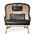 Luxury Rattan and Leather Armchair 3D model small image 6