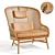 Luxury Rattan and Leather Armchair 3D model small image 9