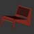 Kangaroo Caned Lounge Chair 3D model small image 4