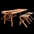 Sleek Modern Table Set 3D model small image 2