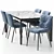 Customizable Modern Annie Chair & Alpha Table Set 3D model small image 5