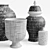 Contemporary Vases Set with Versatile Materials 3D model small image 3