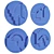 Unique Painted Wood Art Set 3D model small image 4