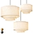 Tiered Textile Drum Pendant Light 3D model small image 1