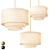 Tiered Textile Drum Pendant Light 3D model small image 2