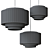 Tiered Textile Drum Pendant Light 3D model small image 4