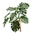 Tropical Monstera Plant Stand Pot 3D model small image 6