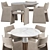 Luxurious Faux Mohair Dining Table 3D model small image 3