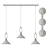 Elegant Gold LED Pendant Hook 3D model small image 5