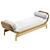 Beige Acacia Lounge Chair 3D model small image 1
