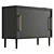 Sleek Matte Black Media Console 3D model small image 4