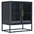 Santorini Blue Metal Kitchen Cabinet 3D model small image 1