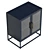 Santorini Blue Metal Kitchen Cabinet 3D model small image 5